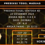 PREDIKSI TOGEL SENTOSA 4D 23 DESEMBER 2024