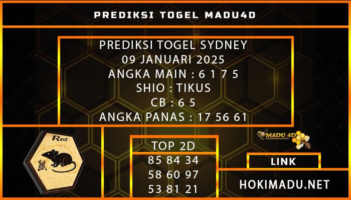 PREDIKSI TOGEL SYDNEY 09 JANUARI 2025