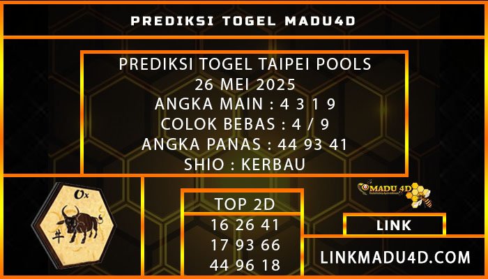 PREDIKSI TOGEL TAIPEI POOLS 26 MEI 2025