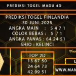 PREDIKSI TOGEL FINLANDIA 30 JUNI 2025