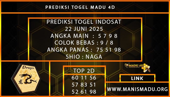 PREDIKSI TOGEL INDOSAT 22 JUNI 2025
