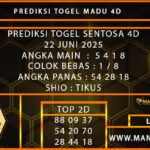 PREDIKSI TOGEL SENTOSA 4D 22 JUNI 2025