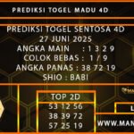PREDIKSI TOGEL SENTOSA 4D 27 JUNI 2025