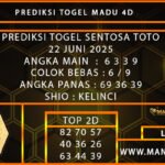 PREDIKSI TOGEL SENTOSA TOTO 22 JUNI 2025