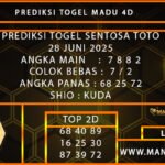 PREDIKSI TOGEL SENTOSA TOTO 28 JUNI 2025