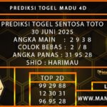 PREDIKSI TOGEL SENTOSA TOTO 30 JUNI 2025