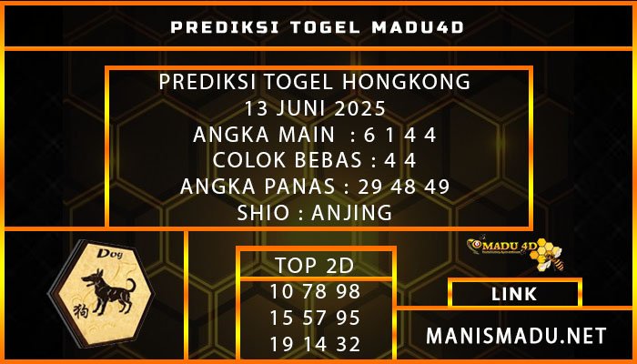 PREDIKSI TOGEL HONGKONG 13 JUNI 2025