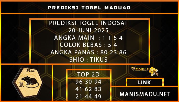 PREDIKSI TOGEL INDOSAT 20 JUNI 2025