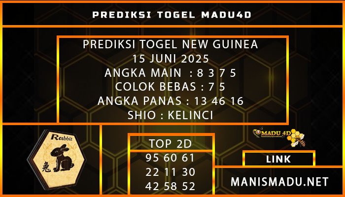 PREDIKSI TOGEL NEW GUINEA 15 JUNI 2025