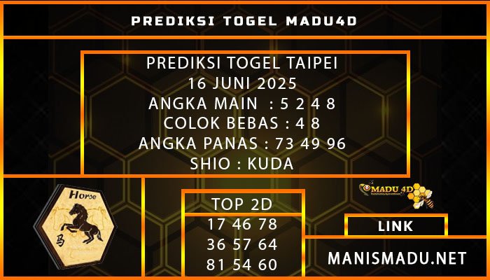 PREDIKSI TOGEL TAIPEI 16 JUNI 2025