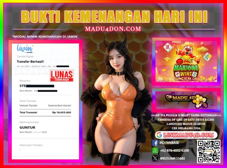 JACKPOT MEMBER DI MADU4D TANGGAL 04 JULI 2025