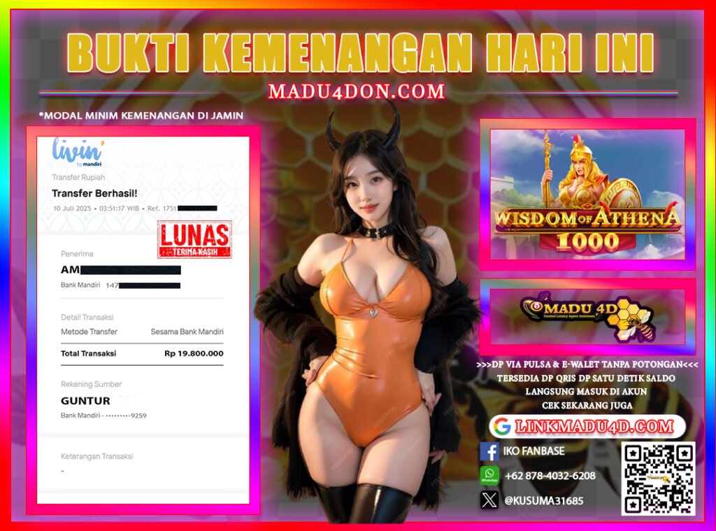 JACKPOT MEMBER DI MADU4D TANGGAL 10 JULI 2025