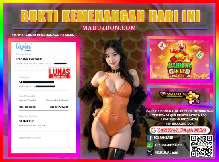 JACKPOT MEMBER DI MADU4D TANGGAL 14 JULI 2025
