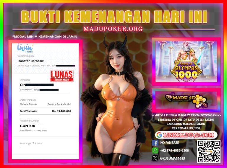 JACKPOT MEMBER DI MADU4D TANGGAL 24 JULI 2025