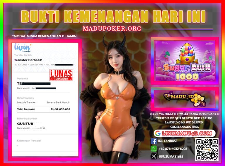 JACKPOT MEMBER DI MADU4D TANGGAL 20 JULI 2025