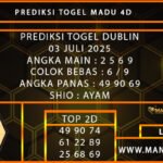 PREDIKSI TOGEL DUBLIN 03 JULI 2025
