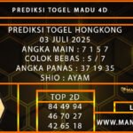 PREDIKSI TOGEL HONGKONG 03 JULI 2025