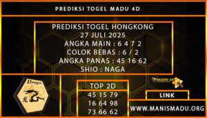 PREDIKSI TOGEL HONGKONG 27 JULI 2025