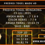 PREDIKSI TOGEL HONGKONG 23 JULI 2025