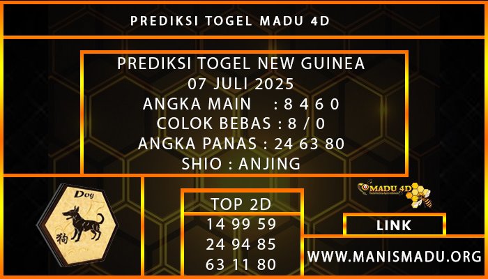 PREDIKSI TOGEL NEW GUINEA 07 JULI 2025