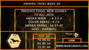 PREDIKSI TOGEL NEW GUINEA 15 JULI 2025