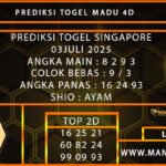 PREDIKSI TOGEL SINGAPORE 03 JULI 2025