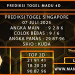 PREDIKSI TOGEL SINGAPORE 07 JULI 2025