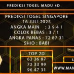 PREDIKSI TOGEL SINGAPORE 16 JULI 2025