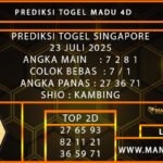 PREDIKSI TOGEL SINGAPORE 23 JULI 2025