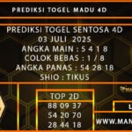 PREDIKSI TOGEL SENTOSA 4D 03 JULI 2025