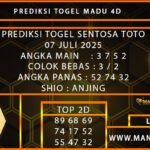 PREDIKSI TOGEL SENTOSA TOTO 07 JULI 2025