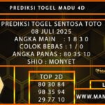 PREDIKSI TOGEL SENTOSA TOTO 08 JULI 2025