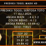 PREDIKSI TOGEL SENTOSA TOTO 11 JULI 2025