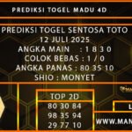 PREDIKSI TOGEL SENTOSA TOTO 12 JULI 2025