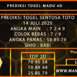 PREDIKSI TOGEL SENTOSA TOTO 14 JULI 2025