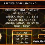 PREDIKSI TOGEL SYDNEY 05 JULI 2025