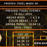 PREDIKSI TOGEL SYDNEY 14 JULI 2025