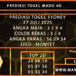 PREDIKSI TOGEL SYDNEY 27 JULI 2025