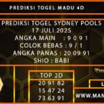 PREDIKSI TOGEL SYDNEY 17 JULI 2025