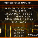 PREDIKSI TOGEL SYDNEY 20 JULI 2025