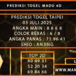 PREDIKSI TOGEL TAIPEI 03 JULI 2025 2025