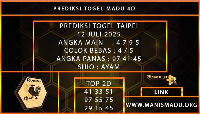 PREDIKSI TOGEL TAIPEI 12 JULI 2025