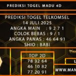PREDIKSI TOGEL TELKOMSEL 14 JULI 2025