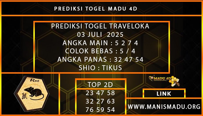 PREDIKSI TOGEL TRAVELOKA 03 JULI 2025